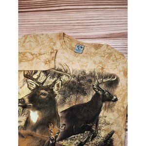 Vintage‎ Back To Earth Tie Dye Brown Long Sleeve Shirt Adult Large Deer Buck USA